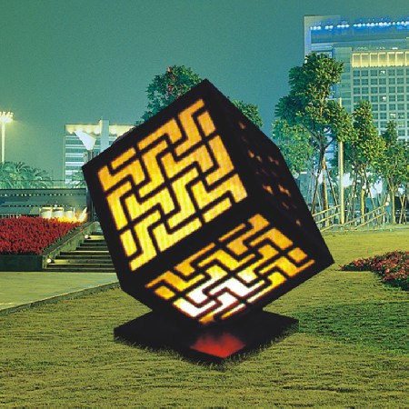 魔方造型景觀燈 特色廣場園林公園小區(qū)亮化戶外LED景觀燈